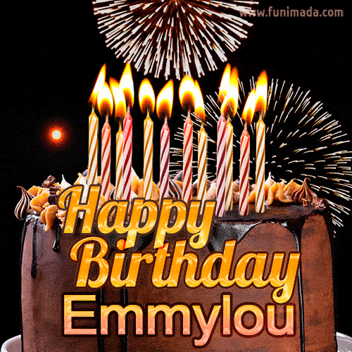 Chocolate Happy Birthday Cake for Emmylou (GIF)