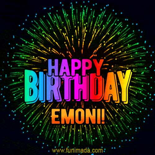 New Bursting with Colors Happy Birthday Emoni GIF and Video with Music