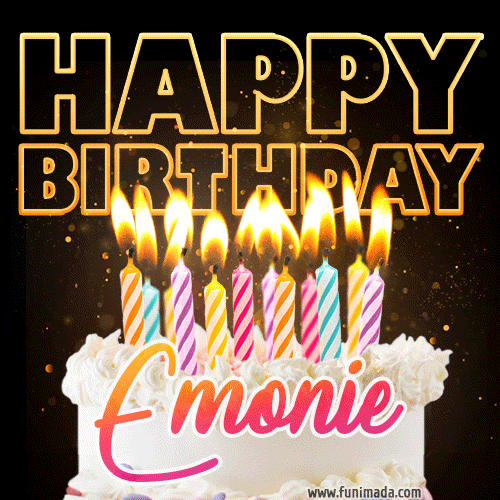 Emonie - Animated Happy Birthday Cake GIF Image for WhatsApp