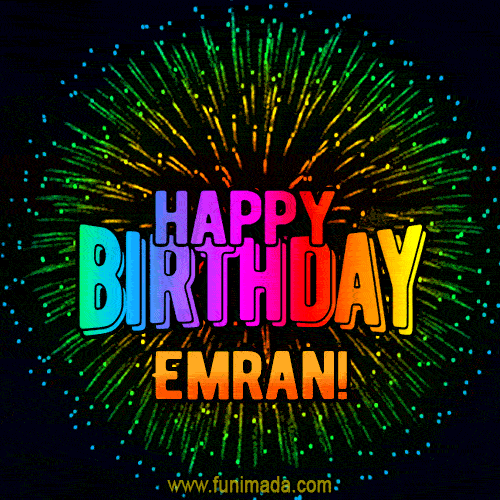 New Bursting with Colors Happy Birthday Emran GIF and Video with Music