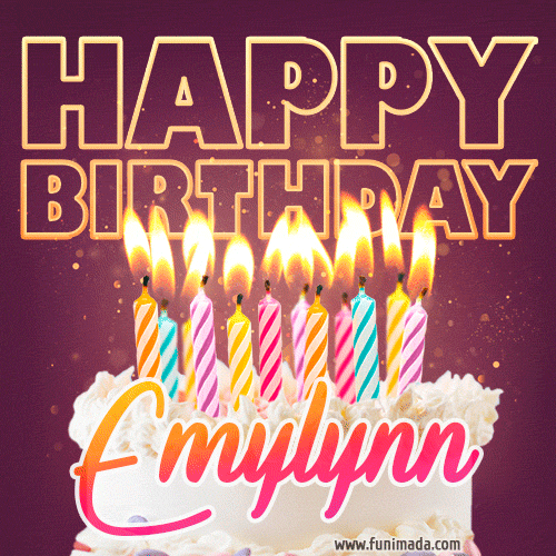 Emylynn - Animated Happy Birthday Cake GIF Image for WhatsApp