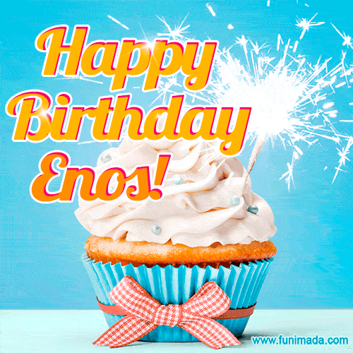 Happy Birthday, Enos! Elegant cupcake with a sparkler.