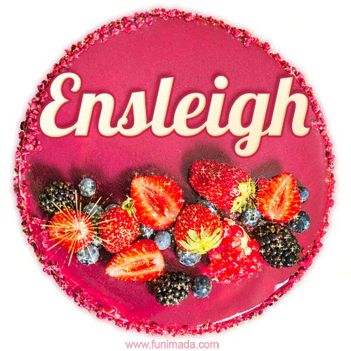 Happy Birthday Cake with Name Ensleigh - Free Download