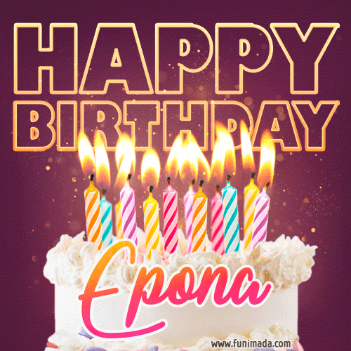Epona - Animated Happy Birthday Cake GIF Image for WhatsApp