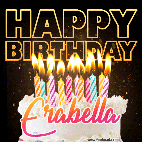 Erabella - Animated Happy Birthday Cake GIF Image for WhatsApp