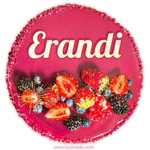 Happy Birthday Cake with Name Erandi - Free Download