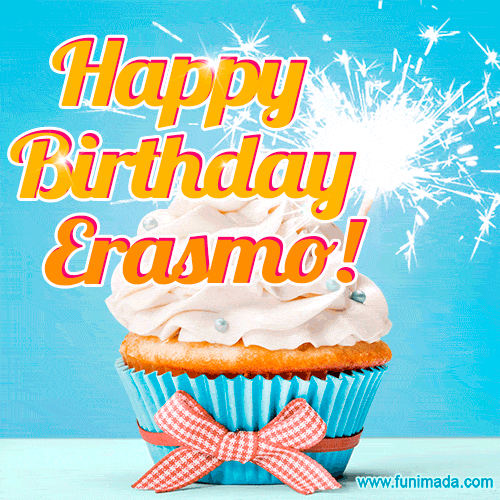Happy Birthday, Erasmo! Elegant cupcake with a sparkler.