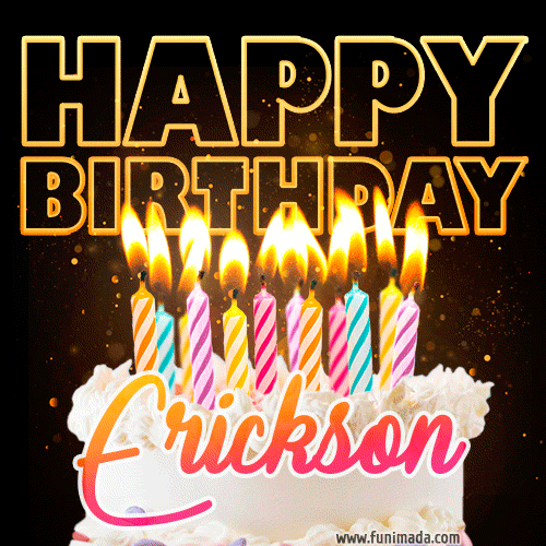 Erickson - Animated Happy Birthday Cake GIF for WhatsApp