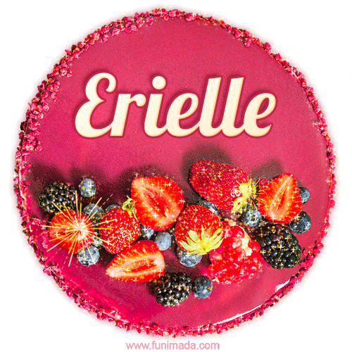 Happy Birthday Cake with Name Erielle - Free Download