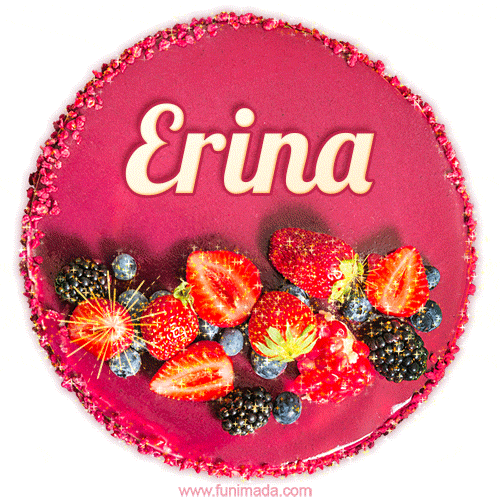 Happy Birthday Cake with Name Erina - Free Download