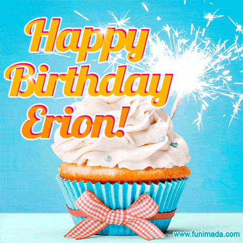 Happy Birthday, Erion! Elegant cupcake with a sparkler.