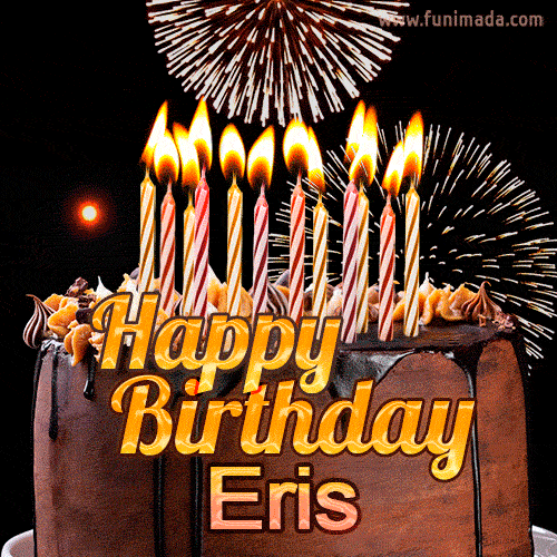 Chocolate Happy Birthday Cake for Eris (GIF)