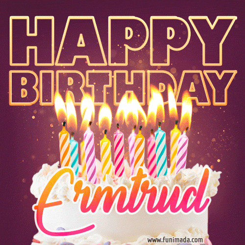 Ermtrud - Animated Happy Birthday Cake GIF Image for WhatsApp