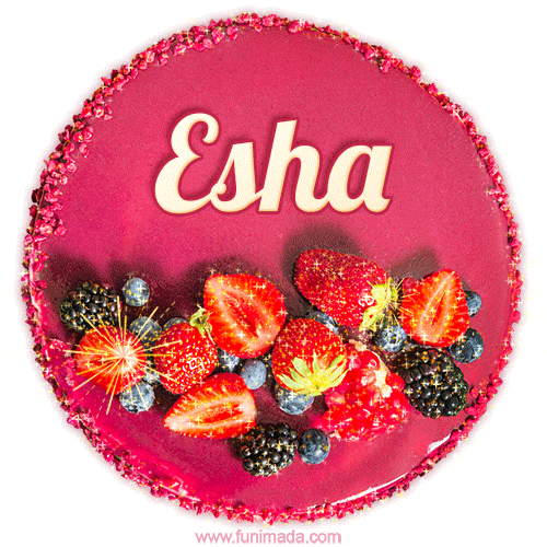 Happy Birthday Cake with Name Esha - Free Download