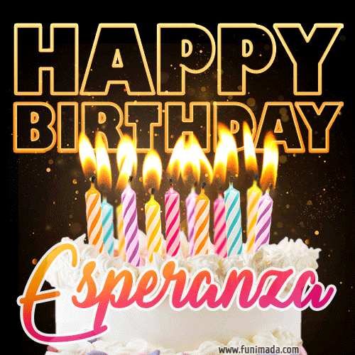 Esperanza - Animated Happy Birthday Cake GIF Image for WhatsApp