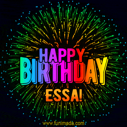 New Bursting with Colors Happy Birthday Essa GIF and Video with Music
