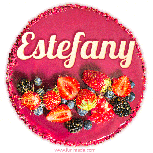 Happy Birthday Cake with Name Estefany - Free Download