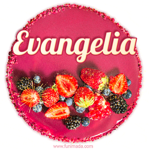 Happy Birthday Cake with Name Evangelia - Free Download