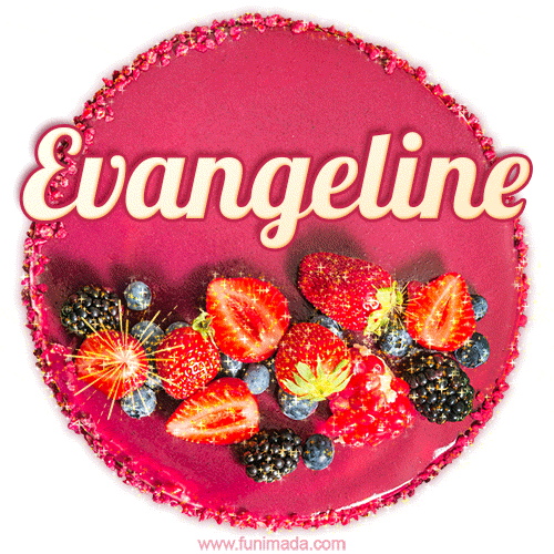 Happy Birthday Cake with Name Evangeline - Free Download