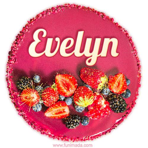 Happy Birthday Cake with Name Evelyn - Free Download