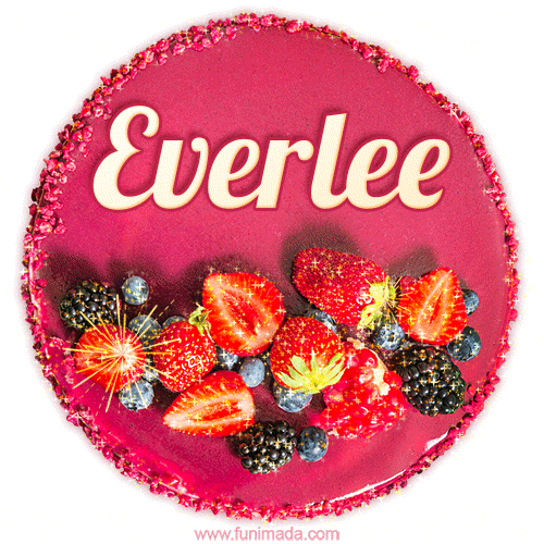 Happy Birthday Cake with Name Everlee - Free Download