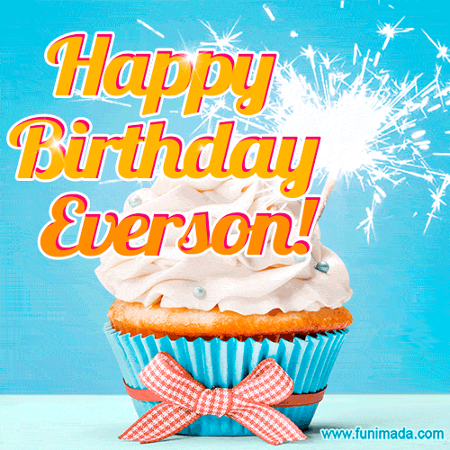 Happy Birthday, Everson! Elegant cupcake with a sparkler.