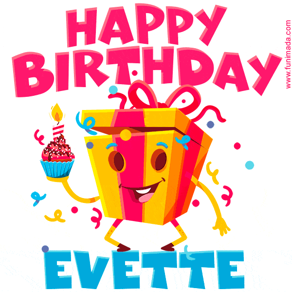 Funny Happy Birthday Evette GIF — Download on Funimada.com