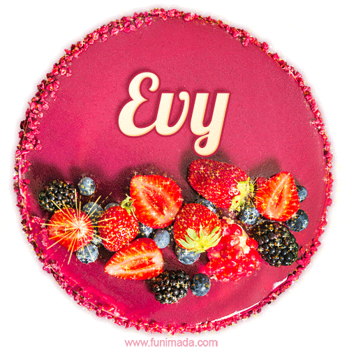 Happy Birthday Cake with Name Evy - Free Download
