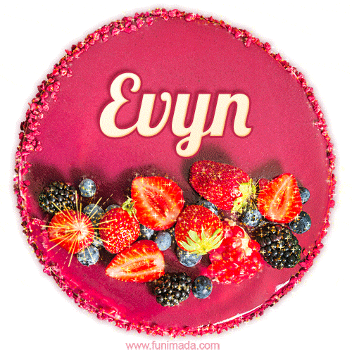 Happy Birthday Cake with Name Evyn - Free Download