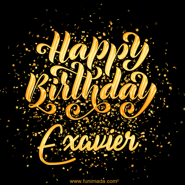 Happy Birthday Card for Exavier - Download GIF and Send for Free