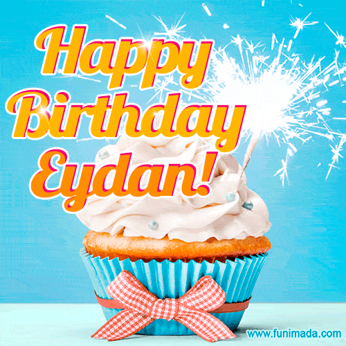 Happy Birthday, Eydan! Elegant cupcake with a sparkler.