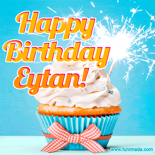 Happy Birthday, Eytan! Elegant cupcake with a sparkler.