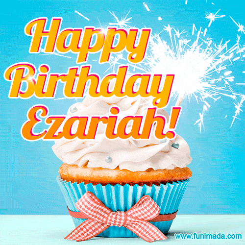 Happy Birthday, Ezariah! Elegant cupcake with a sparkler.
