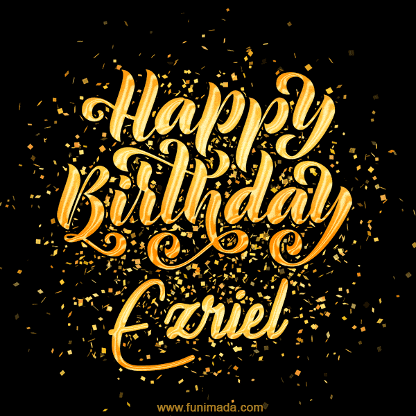 Happy Birthday Card for Ezriel - Download GIF and Send for Free
