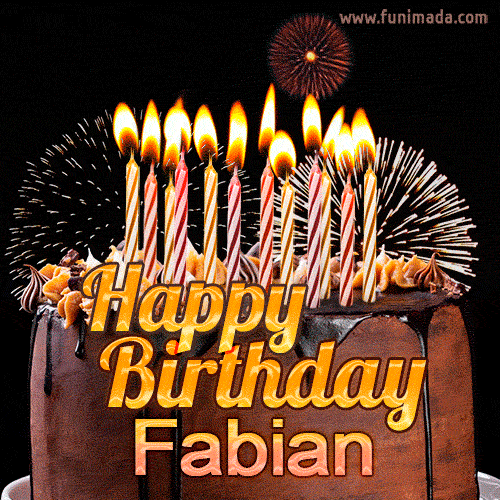 Chocolate Happy Birthday Cake for Fabian (GIF)