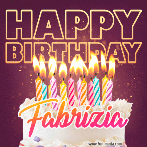 Fabrizia - Animated Happy Birthday Cake GIF Image for WhatsApp