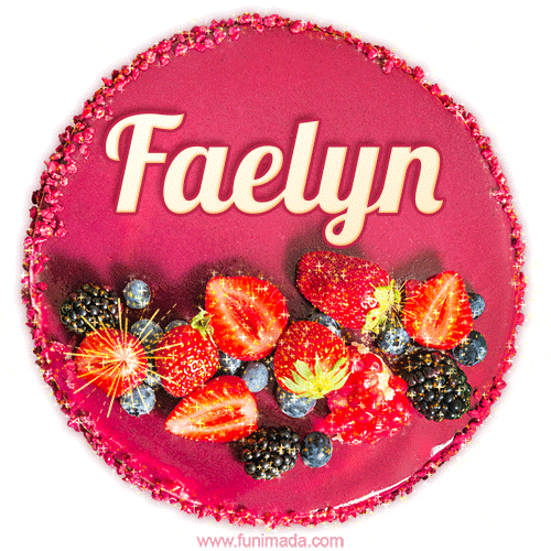 Happy Birthday Cake with Name Faelyn - Free Download