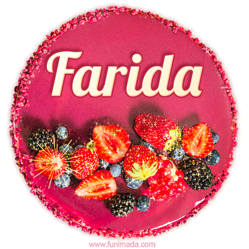 Happy Birthday Cake with Name Farida - Free Download