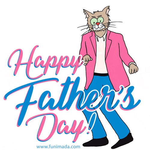Happy Father's Day. Funny Dancing Cat GIF.