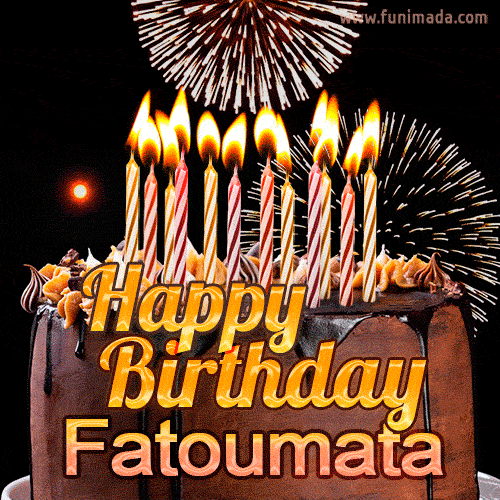 Chocolate Happy Birthday Cake for Fatoumata (GIF)