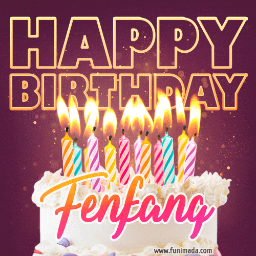 Fenfang - Animated Happy Birthday Cake GIF Image for WhatsApp