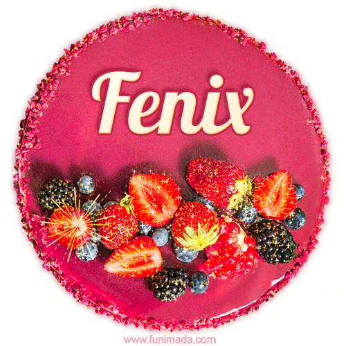 Happy Birthday Cake with Name Fenix - Free Download