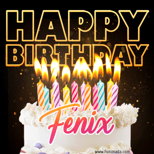 Fenix - Animated Happy Birthday Cake GIF Image for WhatsApp