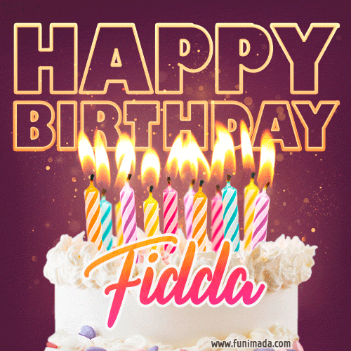Fidda - Animated Happy Birthday Cake GIF Image for WhatsApp