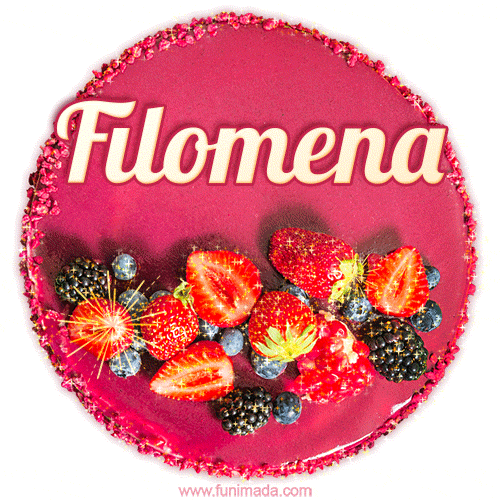 Happy Birthday Cake with Name Filomena - Free Download