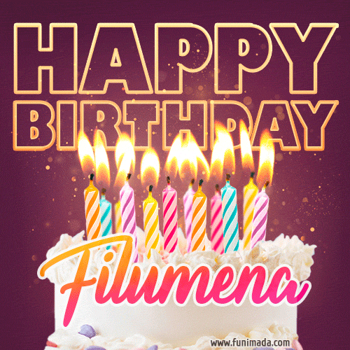 Filumena - Animated Happy Birthday Cake GIF Image for WhatsApp