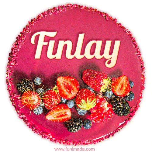 Happy Birthday Cake with Name Finlay - Free Download