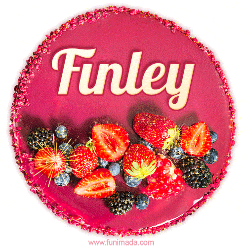 Happy Birthday Cake with Name Finley - Free Download