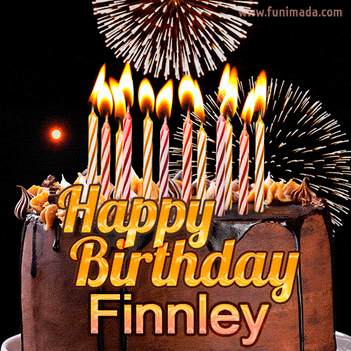 Chocolate Happy Birthday Cake for Finnley (GIF)