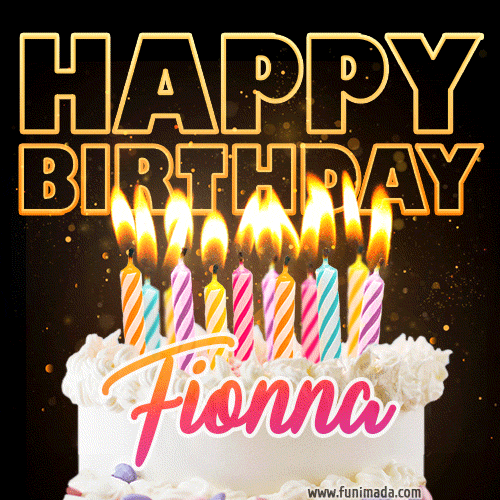 Fionna - Animated Happy Birthday Cake GIF Image for WhatsApp